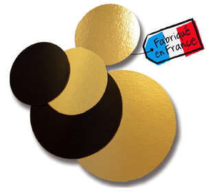 Product image Double-sided round cake base, black / gold