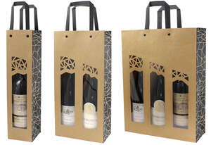 Product image AUTHENTIC kraft paper bottle bag with window