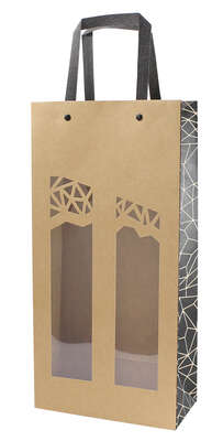 Product image AUTHENTIC kraft paper bottle bag with window
