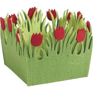 Product image Mini square felt basket with tulips