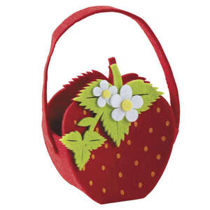 Product image Mini felt basket in the shape of a strawberry