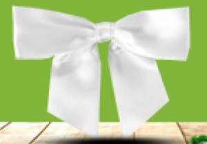 Product image Satin ribbon bow, white 
