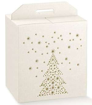 Product image Gift box with fir tree decor, gold 