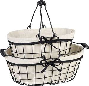 Product image Black metal/fabric basket