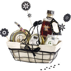 Product image Black metal basket with fabric lining