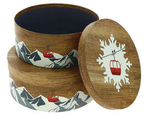 Product image Set of 2 round "Chalet" gift boxes