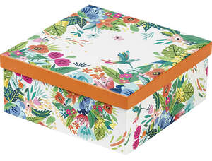 Product image "Flowers & Hummingbirds" square gift box