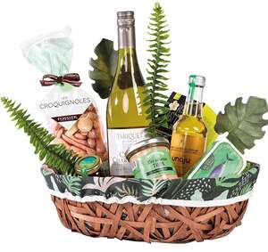 Product image Wooden basket with plant design