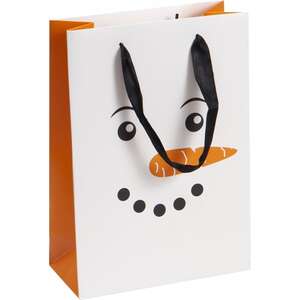 Product image Cream cardboard bag with snowman deco