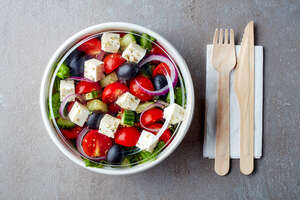 Product image 50 kraft salad bowls + PET lid