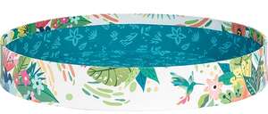 Product image "Flowers & Hummingbirds" round display tray