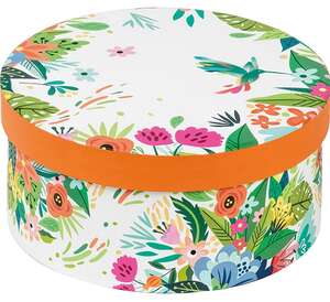 Product image "Flowers & Hummingbirds" round gift box