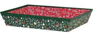 Product image Rectangular cardboard basket with Happy Holidays decor