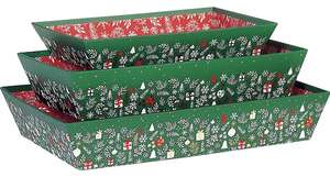 Product image Rectangular cardboard basket with Happy Holidays decor