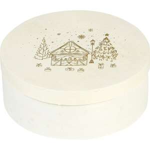 Product image Natural wood box with gold decor 