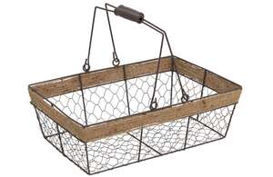 Product image Rectangular aged-look metal and rope basket