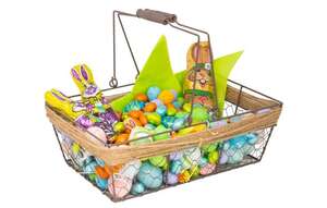 Product image Rectangular aged-look metal and rope basket