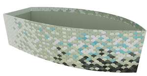 Product image Cardboard boat display tray decorated with scales