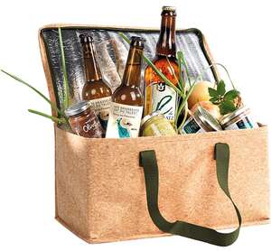 Product image Cork rectangular isothermal cooler bag, 2 green straps 
