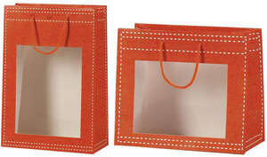 Product image Orange paper bags with PVC window