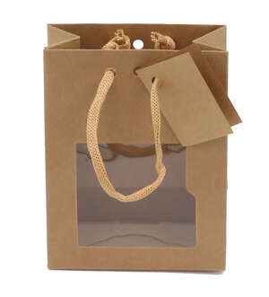 Product image Kraft bag with window cord handles