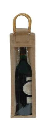 Product image Jute bottle bag for 1 bottle with window