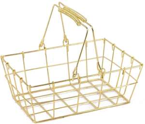 Product image Rectangular golden metal basket 
