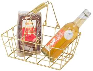 Product image Rectangular golden metal basket 