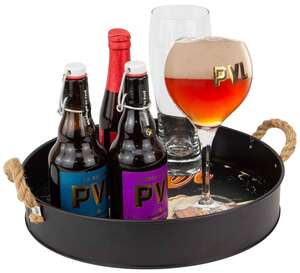 Product image Black Round Metal Tray 