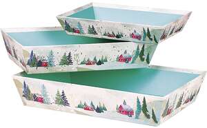 Product image Rectangular cardboard basket “Snowy Countryside” collection