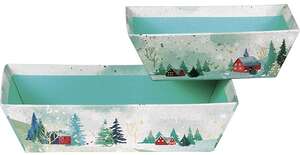 Product image Square Cardboard Basket “Snowy Countryside” Collection