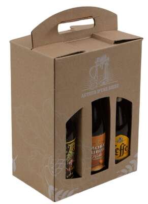 Product image Kraft cardboard box for 6 LONG NECK beers