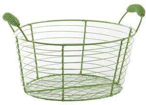 Product image Round green lacquered metal basket