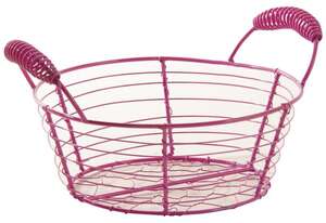 Product image Round basket in pink lacquered metal