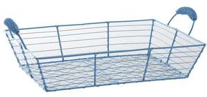 Product image Rectangular basket in blue lacquered metal