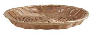 Product image Round flat basket in synthetic rattan