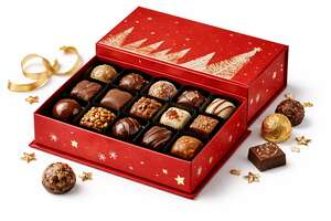 Product image Square cardboard box of chocolates with removable crossbar