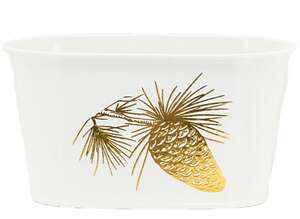 Product image Oval Metal Basket "Pine Cone White"