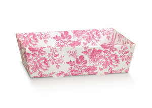Product image Rectangular basket with "Toile de Jouy Fuchsia" pattern