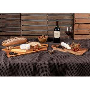 Product image Oiled acacia wood cutting board with hand groove.