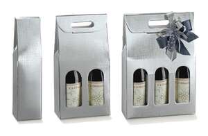 Product image Silver cardboard box 1,2,3 bottles 0.75l
