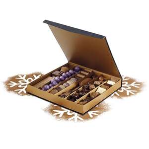 Product image Square cardboard box of chocolates, 3-4, 6, or 7 rows