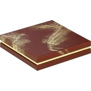 Product image Square cardboard box of chocolates, 3, 4, or 6 rows, POUDRE D'OR brown