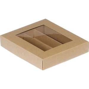 Product image Rectangular cardboard box for chocolates, 3, 4, or 5 rows, Kraft paper