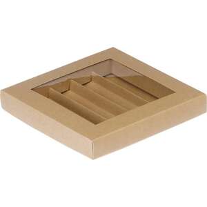 Product image Rectangular cardboard box for chocolates, 3, 4, or 5 rows, Kraft paper