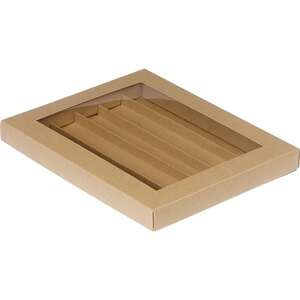 Product image Rectangular cardboard box for chocolates, 3, 4, or 5 rows, Kraft paper
