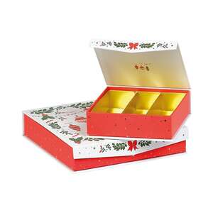 Product image Square cardboard box of chocolates, "Vivement Noël" (Hang Into Christmas)