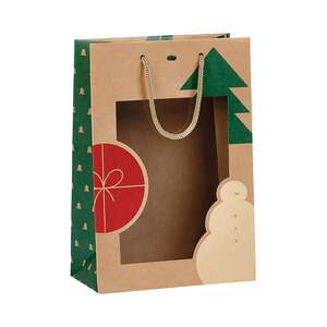 Product image Kraft paper bag CHRISTMAS NATURE Window
