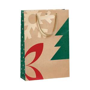 Product image Kraft paper bag for bottles, CHRISTMAS NATURE