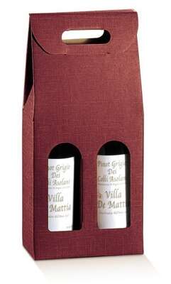 Product image Cardboard box for 2 bottles 0.75l with window Milan Bordeaux